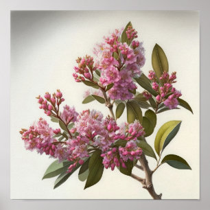 Pink Crepe Myrtle Fleurs Art Imprimer Poster