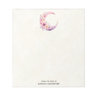 Pink Crescent Moon with Pretty Flowers