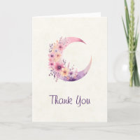 Pink Crescent Moon with Pretty Flowers