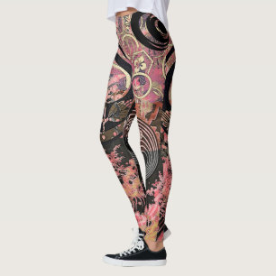 Pink Crests in Storm Leggings