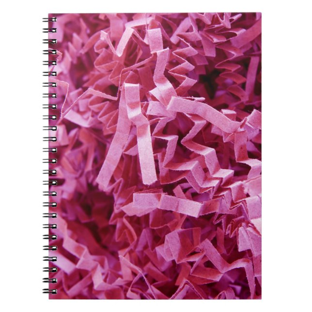 Pink Crinkled Shredded Paper Close-Up Photograph Notebook (Front)