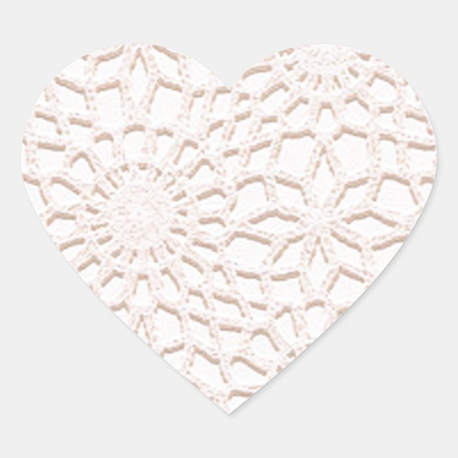 Pink Crochet Heart Sticker (Front)
