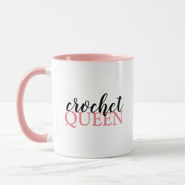 Pink Crochet Queen Mug (Left)
