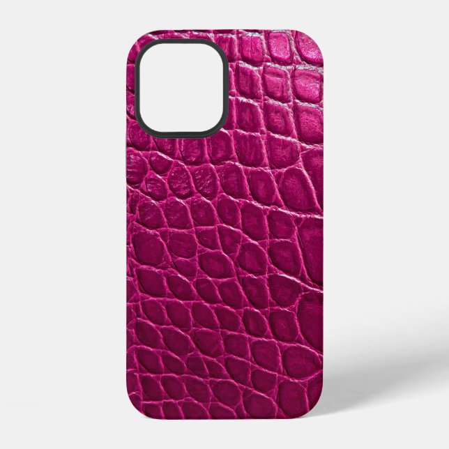 Pink crocodile skin texture iPhone case (Back)