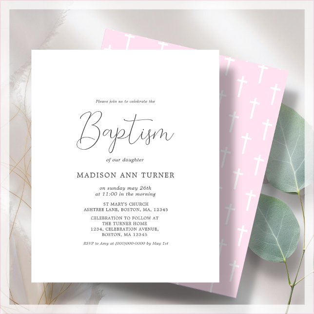 Pink Cross | Baptism Budget Invitation (Creator Uploaded)
