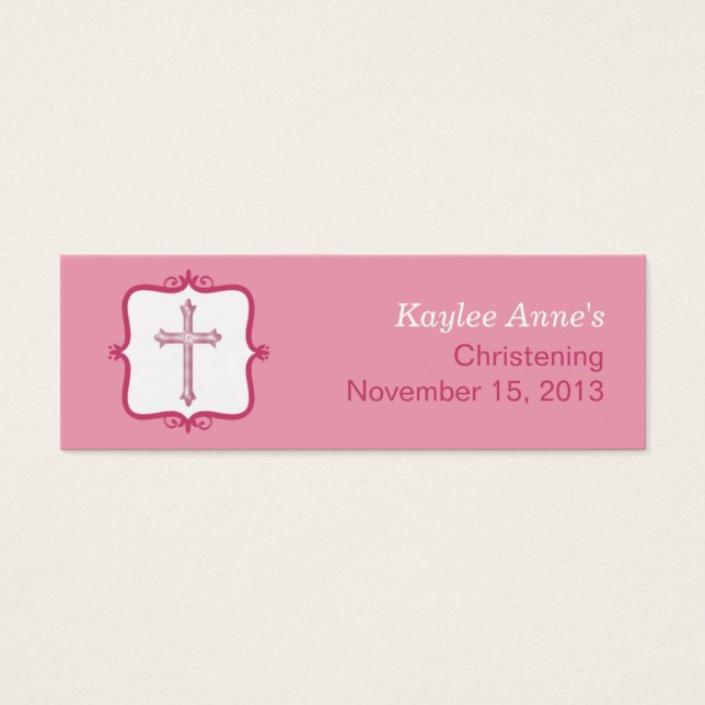 Pink Cross Baptism Small Tag (Front)