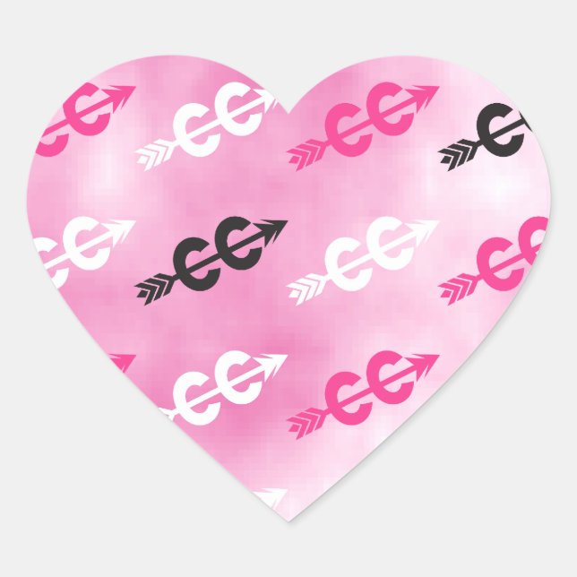 PINK Cross Country Running Arrow Symbols Stickers (Front)