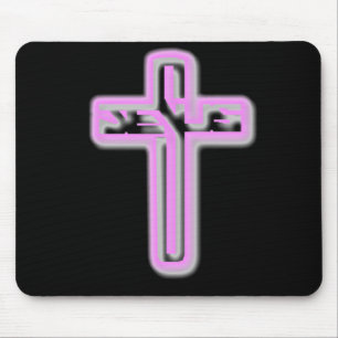 Pink Cross Mouse Pad