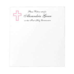 Pink Cross Personalized Notepad