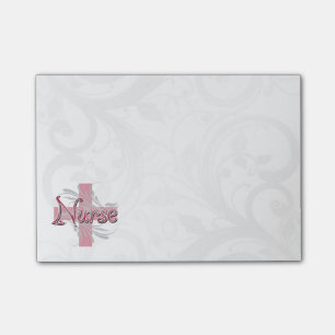 Pink Cross/Swirl Nurse Post-it Notes