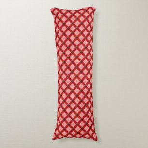 Pink cross tartan plaid with light rough relief th body pillow