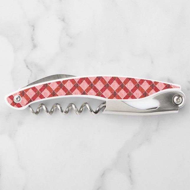 Pink cross tartan plaid with light rough relief th corkscrew (Back)