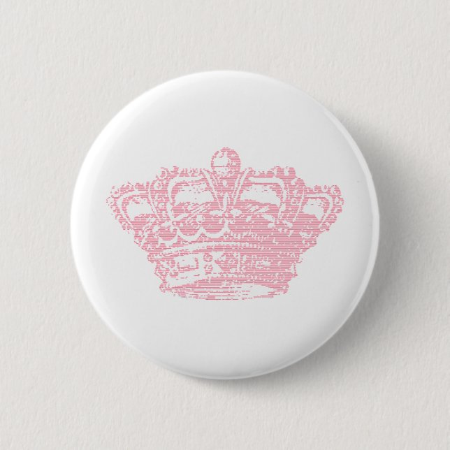 Pink Crown 2 Inch Round Button (Front)
