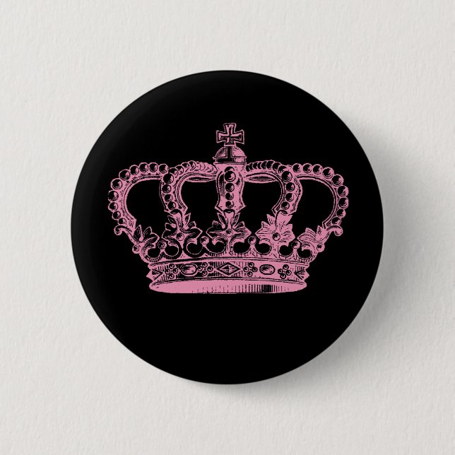 Pink Crown 2 Inch Round Button (Front)