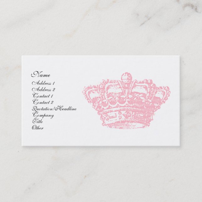 Pink Crown Business Card (Front)