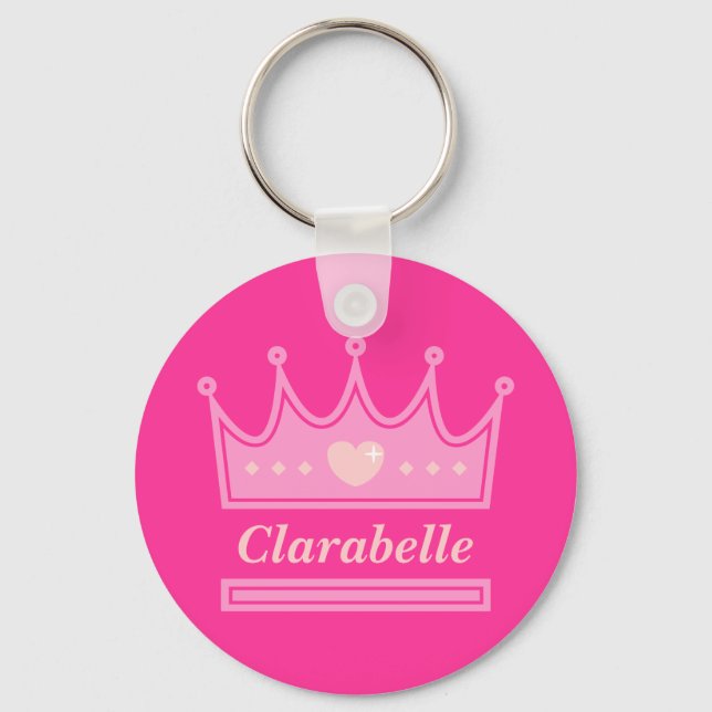 Pink Crown for the Royal Princess Keychain (Front)