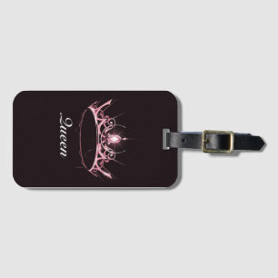 Pink crown  luggage tag