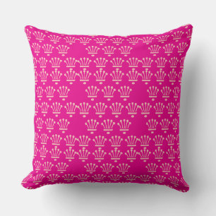 Pink Crowns Hot Pink       Throw Pillow