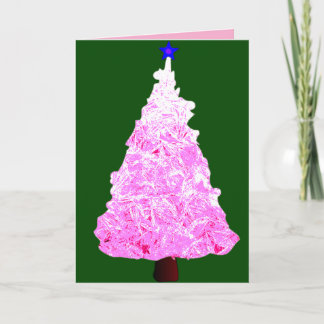 Pink Crystal Christmas Tree  Card