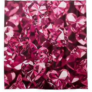 Pink Crystal Diamond Hearts