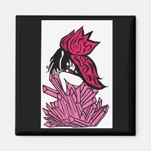 Pink crystal fairy magnet