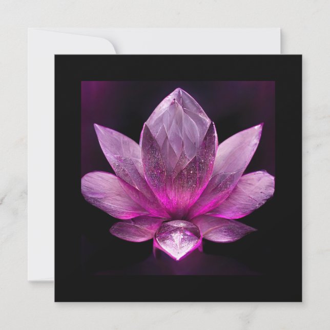 Pink crystal lotus card (Front)