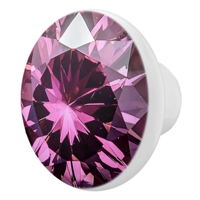 Pink Crystal Spinel Pattern Ceramic Knob (Right)