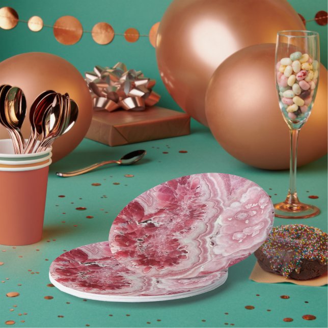 Pink Crystals Geode Paper Plate (Multi)