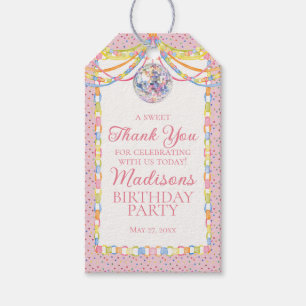 Pink Cue the Confetti Birthday Party Favours Gift Tags