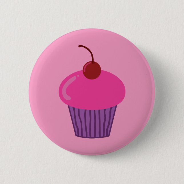 Pink Cupcake 2 Inch Round Button (Front)