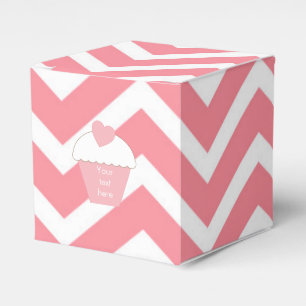 Pink Cupcake and Chevron Favor Box