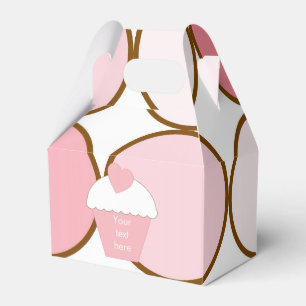 Pink Cupcake and Dots Favor Box