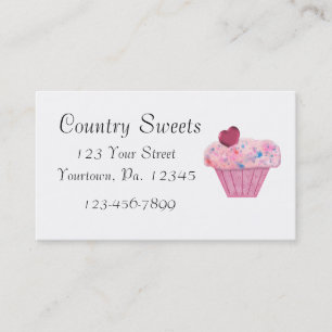 Pink Cupcake Bakery Business Card