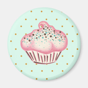 Pink Cupcake Bakery Kitchen Magnet