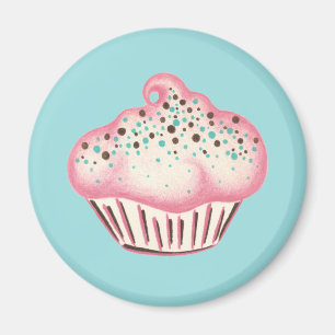 Pink Cupcake Bakery Kitchen Magnet