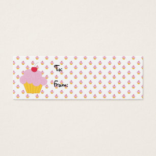 Pink Cupcake Birthday Gift Tags