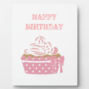 Pink Cupcake Birthday Plaque