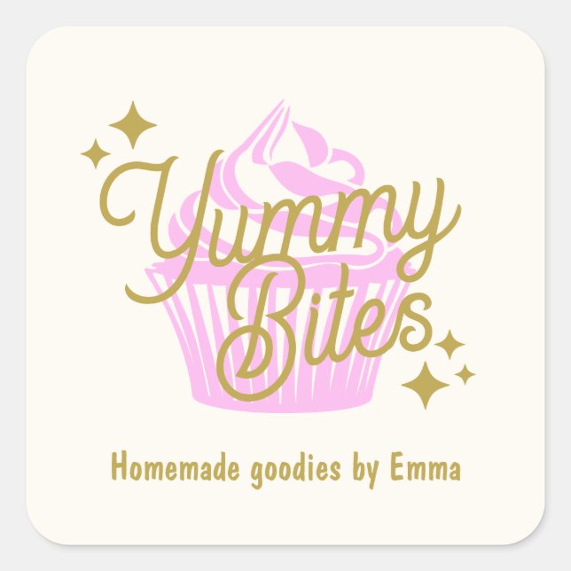 Pink Cupcake Box Label (Front)