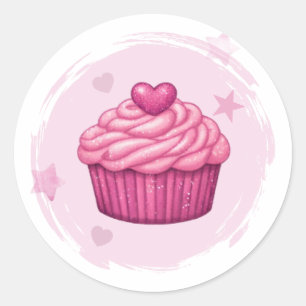 Pink Cupcake Celebration Sticker