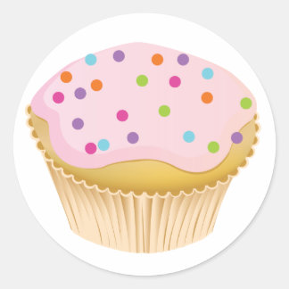 Pink Cupcake Classic Round Sticker