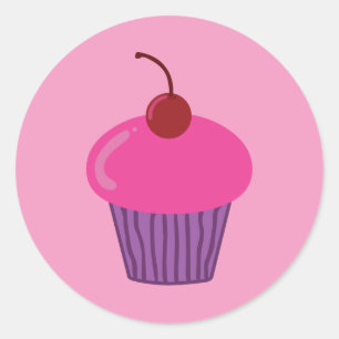 Pink Cupcake Classic Round Sticker