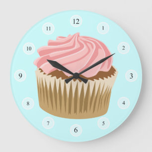Pink Cupcake Clock