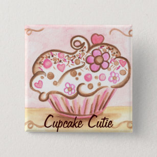 Pink Cupcake Cutie Button