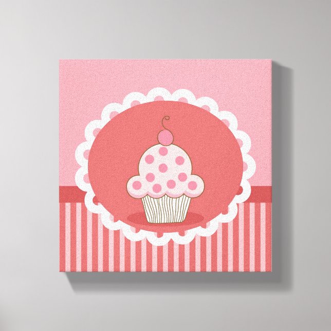 Pink Cupcake Design Canvas Print (Front)