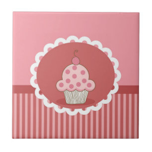 Pink Cupcake Design Tile
