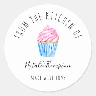 Pink Cupcake From the Kitchen of Baking Homemade Classic Round Sticker