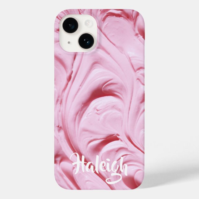 Pink Cupcake Frosting Personalized Case-Mate iPhone Case (Back)
