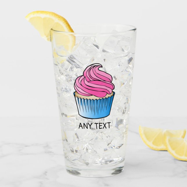 Pink Cupcake Glass (Front Ice)