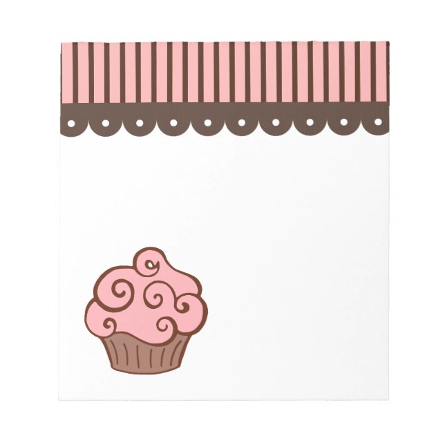 Pink Cupcake Kitchen Bakery Notepad Gift (Front)