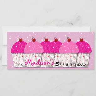 Pink Cupcake Love Birthday Party Invitation